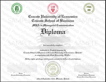Poland Kracow University Free Sample From Phonydiploma